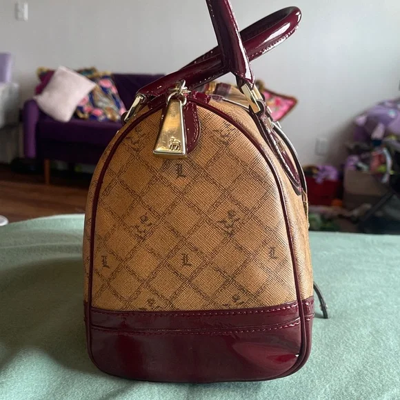 L.A.M.B. Lipstick Red patent Leather & Monogram canvas bag Gwen Stefani. Vintage - Picture 4 of 6